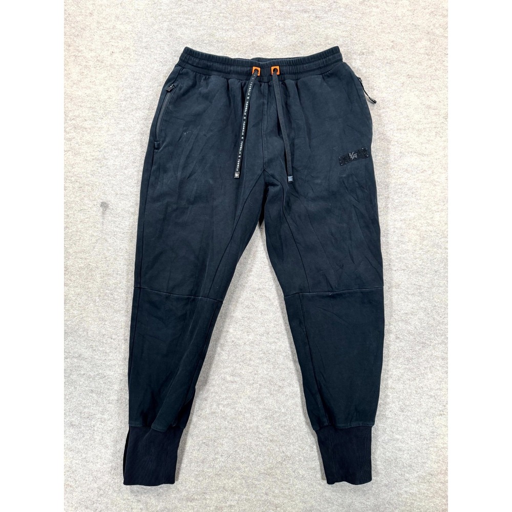 Youngla Jogger Pants Mens Large Black Tapered Leg Drawstring YLA2059